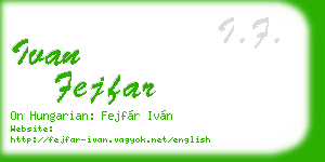 ivan fejfar business card